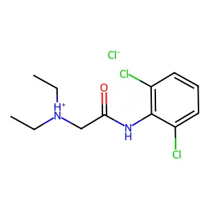 Acetanilide, 2',6'-dichloro-2-(diethylamino)-, hydrochloride structure
