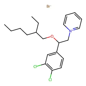 Pyridinium, 1-(3,4-dichloro-beta-((2-ethylhexyl)oxy)-phenethyl)-, bromide structure