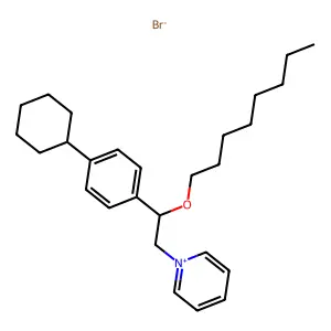 Pyridinium, 1-(p-cyclohexyl-beta-(octyloxy)phenethyl)-, bromide structure