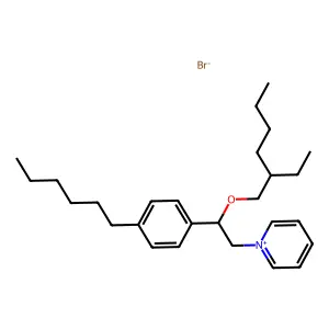 Pyridinium, 1-(beta-((2-ethylhexyl)oxy)-p-hexylphenethyl)-, bromide structure