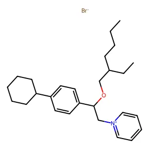 Pyridinium, 1-(p-cyclohexyl-beta-((2-ethylhexyl)oxy)phenethyl)-, bromide structure