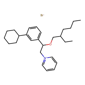 Pyridinium, 1-(m-cyclohexyl-beta-((2-ethylhexyl)oxy)phenethyl)-, bromide structure