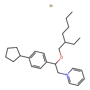Pyridinium, 1-(p-cyclopentyl-beta-((2-ethylhexyl)oxy)phenethyl)-, bromide structure