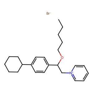 Pyridinium, 1-(p-cyclohexyl-beta-(pentyloxy)phenethyl)-, bromide structure