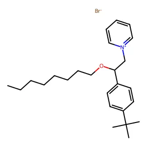 Pyridinium, 1-(p-tert-butyl-beta-(octyloxy)phenethyl)-, bromide structure