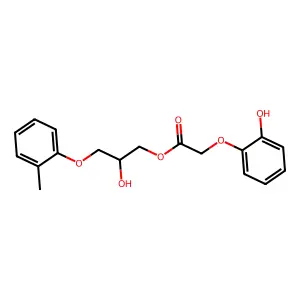 2-Hydroxy-3-(2-methylphenoxy)propyl (2-hydroxyphenoxy)acetate structure