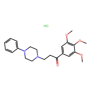 Propiophenone, 3-(4-phenylpiperazinyl)-3',4',5'-trimethoxy-, hydrochloride structure