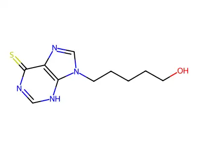 9-(5-Hydroxypentyl)-3,9-dihydro-6H-purine-6-thione structure