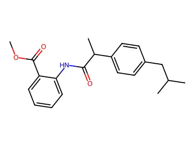 Methyl 2-{[2-(4-isobutylphenyl)propanoyl]amino}benzoate structure