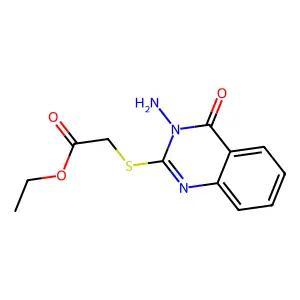 Ethyl 2-((3-amino-4-oxo-3,4-dihydroquinazolin-2-yl)thio)acetate structure
