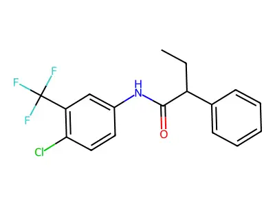 N-[4-chloro-3-(trifluoromethyl)phenyl]-2-phenylbutanamide structure