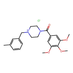 Ketone, 4-(m-methylbenzyl)piperazinyl 3,4,5-trimethoxyphenyl, hydrochloride structure