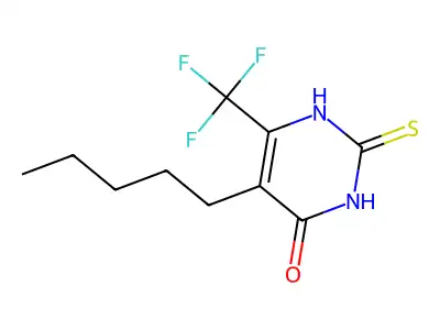 5-pentyl-2-sulfanylidene-6-(trifluoromethyl)-1H-pyrimidin-4-one structure