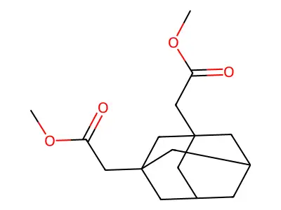 Dimethyl 2,2'-tricyclo[3.3.1.1~3,7~]decane-1,3-diyldiacetate structure