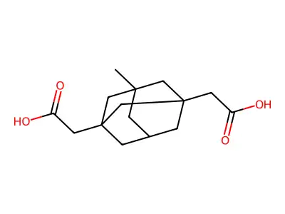 5-Methyltricyclo(3.3.1.13,7)decane-1,3-diacetic acid structure