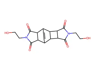 2,6-bis(2-hydroxyethyl)-4,4a,7a,8,8a,8b-hexahydro-4,8-ethenopyrrolo[3',4':3,4]cyclobuta[1,2-f]isoindole-1,3,5,7(2H,3aH,3bH,6H)-tetraone structure