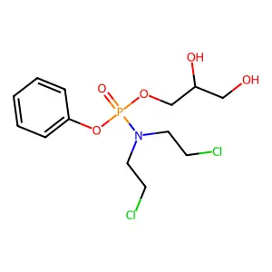 2,3-Dihydroxypropyl phenyl bis(2-chloroethyl)phosphoramidate structure
