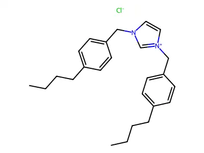1,3-Bis[(4-butylphenyl)methyl]-1,2-dihydroimidazol-1-ium chloride structure