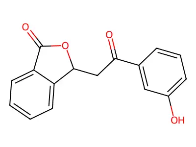 3-[2-(3-hydroxyphenyl)-2-oxoethyl]-3H-2-benzofuran-1-one structure