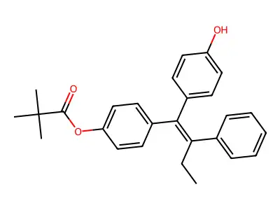 [4-[1-(4-Hydroxyphenyl)-2-phenylbut-1-enyl]phenyl] 2,2-dimethylpropanoate structure