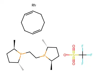 ?(1)-rhodium(1+) (R,R)-me-bpe 1,5-cyclooctadiene triflate structure