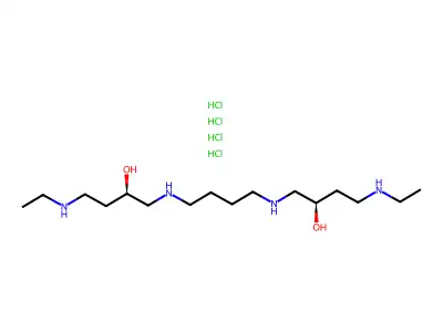 3,8,13,18-Tetrazaeicosane-6,15-diol, tetrahydrochloride, (R-(R*,R*))- structure