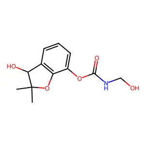 (3-hydroxy-2,2-dimethyl-3H-1-benzofuran-7-yl) N-(hydroxymethyl)carbamate structure