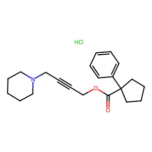 Cyclopentanecarboxylic acid, 1-phenyl-, 4-piperidino-2-butynyl ester, hydrochloride structure