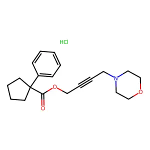 Cyclopentanecarboxylic acid, 1-phenyl-, 4-morpholino-2-butynyl ester, hydrochloride structure