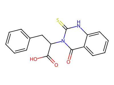 2-(4-Oxo-2-sulfanyl-3,4-dihydroquinazolin-3-yl)-3-phenylpropanoic acid structure