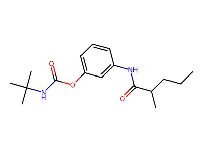 Valeranilide, 3'-hydroxy-2-methyl-, tert-butylcarbamate (ester) structure