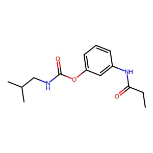 Propionanilide, 3'-hydroxy-, isobutylcarbamate (ester) structure