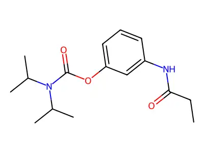 [3-(propanoylamino)phenyl] N,N-di(propan-2-yl)carbamate structure