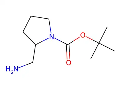 tert-Butyl (2S)-2-(aminomethyl)pyrrolidine-1-carboxylate structure