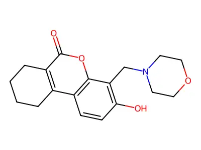 3-Hydroxy-4-(morpholin-4-ylmethyl)-7,8,9,10-tetrahydrobenzo[c]chromen-6-one structure