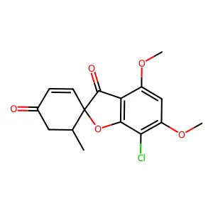 7-chloro-4,6-dimethoxy-5'-methylspiro[1-benzofuran-2,4'-cyclohex-2-ene]-1',3-dione structure