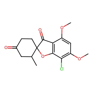 7-chloro-4,6-dimethoxy-3'-methylspiro[1-benzofuran-2,4'-cyclohexane]-1',3-dione structure