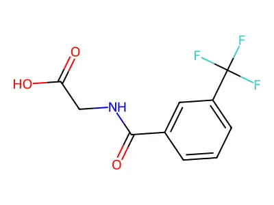 ((3-(Trifluoromethyl)benzoyl)amino)acetic acid structure