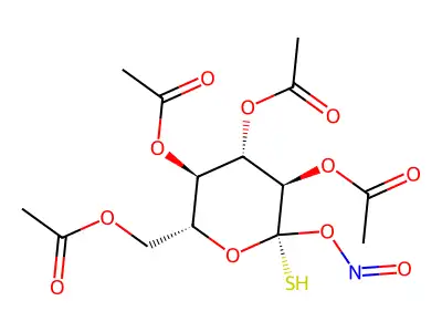 1-thio-beta-D-glucopyranose 2,3,4,6-tetraacetate 1-nitrite structure