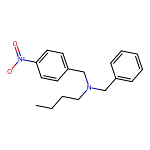 N-benzyl-N-[(4-nitrophenyl)methyl]butan-1-amine structure
