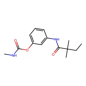 Butyranilide, 2,2-dimethyl-3'-hydroxy-, methylcarbamate (ester) structure