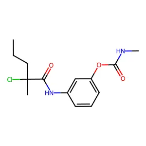 Valeranilide, 2-chloro-3'-hydroxy-2-methyl-, methylcarbamate (ester) structure
