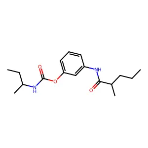 Valeranilide, 3'-hydroxy-2-methyl-, sec-butylcarbamate (ester) structure