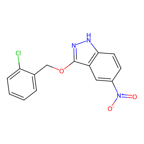 3-[(2-chlorophenyl)methoxy]-5-nitro-1H-indazole structure