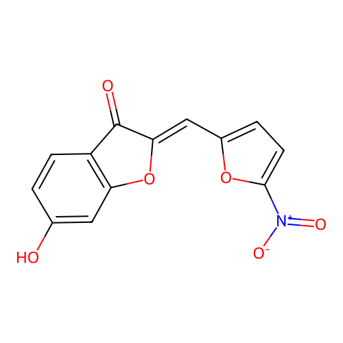 6-Hydroxy-2-[(5-nitrofuran-2-yl)methylidene]-1-benzofuran-3-one structure