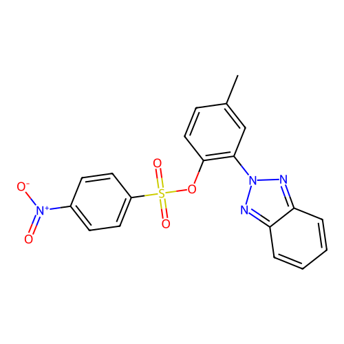 2-(2H-benzotriazol-2-yl)-4-methylphenyl 4-nitrobenzenesulfonate structure