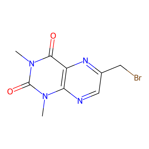 6-(bromomethyl)-1,3-dimethyl-2,4(1H,3H)-pteridinedione structure