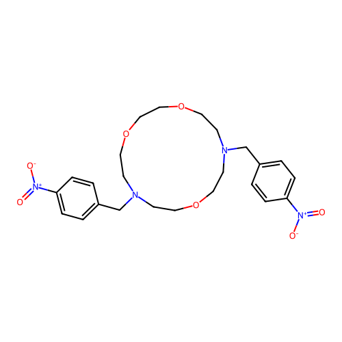 7,13-Bis(4-nitrobenzyl)-1,4,10-trioxa-7,13-diazacyclopentadecane structure