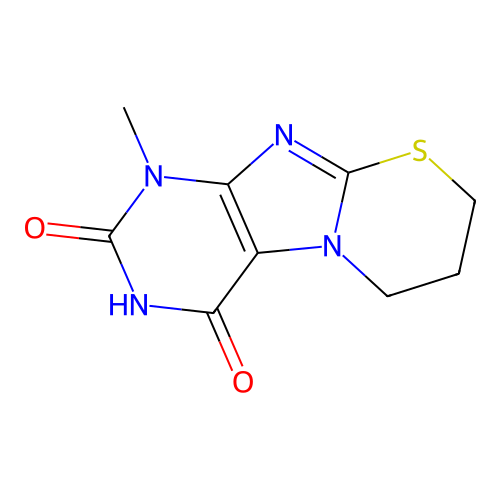 1-methyl-7,8-dihydro-6H-purino[8,7-b][1,3]thiazine-2,4-dione structure
