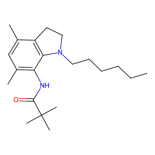 N-(1-Hexyl-2,3-dihydro-4,6-dimethyl-1H-indol-7-yl)-2,2-dimethylpropanamide structure